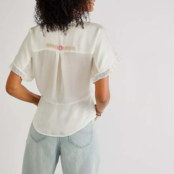 Free People Renee Embroidered Wrap Top - Picture 2 of 9